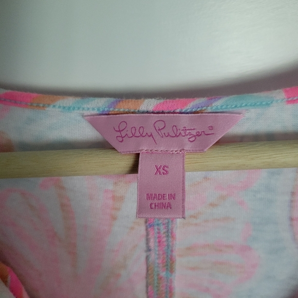 Lilly Pulitzer Pom Pom Dress Pink Blue Size XS - Picture 3 of 9